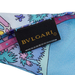 ブルガリ ツイリー セルペンティ スカーフ ブルー マルチカラー シルク レディース BVLGARI 【中古】
