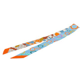 ブルガリ ツイリー セルペンティ ロゴ スカーフ ブルー マルチカラー シルク レディース BVLGARI 【中古】