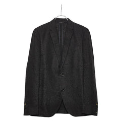フェンディ 2B シングル テーラードジャケット サイズ52 ブラック リネン コットン ポリアミド/キュプラ メンズ FENDI 【中古】