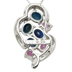 K18WG ホワイトゴールド サファイア2.07ct ダイヤ0.05ct ペンダントネックレス レディース 【中古】