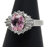 Pt900 プラチナ ピンクサファイア2.23ct ダイヤ0.55ct リング 指輪 レディース 11号 【中古】