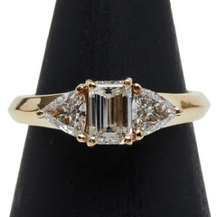 K18YG イエローゴールド ダイヤ0.517ct ダイヤ0.392ct リング 指輪 レディース 6.5号 【中古】