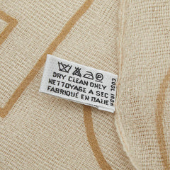 シャネル ロゴ ストール ベージュ カシミヤ レディース CHANEL 【中古】