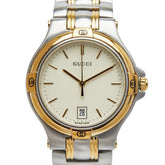 グッチ 腕時計 9040M クオーツ ベージュ文字盤 ステンレススチール メッキ メンズ GUCCI 【中古】