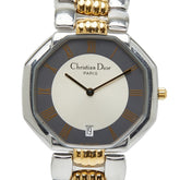 ディオール オクタゴン 腕時計 D45-204 クオーツ グレー文字盤 ステンレススチール メッキ レディース Dior 【中古】
