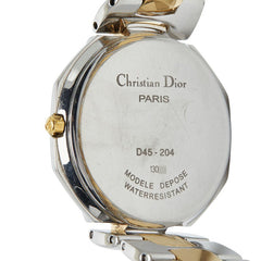 ディオール オクタゴン 腕時計 D45-204 クオーツ グレー文字盤 ステンレススチール メッキ レディース Dior 【中古】