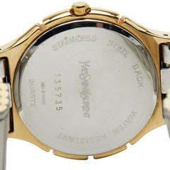 イヴ サンローラン 12P ダイヤ 腕時計 クオーツ ゴールド文字盤 ステンレススチール レディース YVES SAINT LAURENT 【中古】