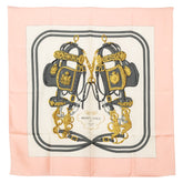エルメス カレ90 BRIDES de GALA 式典用の馬勒 スカーフ ピンク マルチカラー シルク レディース HERMES 【中古】