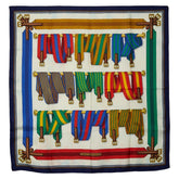 エルメス カレ90 J.METZ Les Sangles サスペンダー ベルト スカーフ マルチカラー シルク レディース HERMES 【中古】