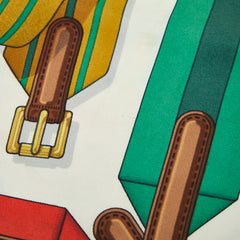 エルメス カレ90 J.METZ Les Sangles サスペンダー ベルト スカーフ マルチカラー シルク レディース HERMES 【中古】