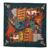エルメス カレ90 Etendards et Bonnieres 旗 スカーフ グリーン マルチカラー シルク レディース HERMES 【中古】