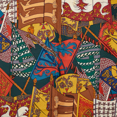 エルメス カレ90 Etendards et Bonnieres 旗 スカーフ グリーン マルチカラー シルク レディース HERMES 【中古】