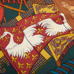 エルメス カレ90 Etendards et Bonnieres 旗 スカーフ グリーン マルチカラー シルク レディース HERMES 【中古】