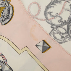 エルメス カレ90 LES CLES 鍵 スカーフ ピンク マルチカラー シルク レディース HERMES 【中古】