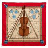 エルメス カレ90 La Musique des spheres 球体が奏でる音楽 スカーフ レッド マルチカラー シルク レディース HERMES 【中古】