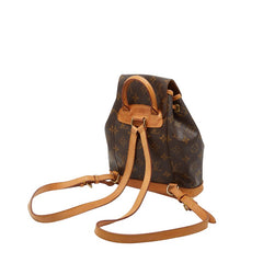 ルイ ヴィトン モノグラム ミニ モンスリ リュック バックパック M51137 ブラウン PVC レザー レディース LOUIS VUITTON 【中古】