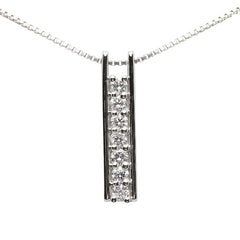 Pt850 プラチナ Pt900 プラチナ ダイヤ0.18 ペンダントネックレス レディース 【中古】