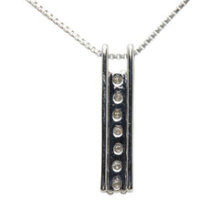 Pt850 プラチナ Pt900 プラチナ ダイヤ0.18 ペンダントネックレス レディース 【中古】
