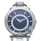 グッチ キオド 腕時計 122.5 クオーツ ブラック文字盤 ステンレススチール レディース GUCCI 【中古】