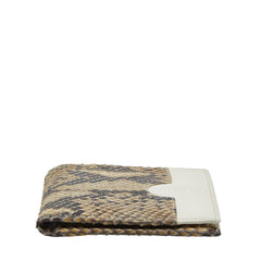 ヴェルサーチェ メデューサ 二つ折り財布 ベージュ ホワイト パイソン レザー レディース VERSACE 【中古】