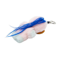 フェンディ ピロ ポンポンチャーム チャーム バッグチャーム キーホルダー ピンク マルチカラー ファー レザー レディース FENDI 【中古】