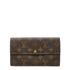 ルイ ヴィトン モノグラム ポシェット ポルト モネ クレディ 長財布 M61725 ブラウン PVC レザー レディース LOUIS VUITTON 【中古】