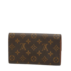 ルイ ヴィトン モノグラム ポシェット ポルト モネ クレディ 長財布 M61725 ブラウン PVC レザー レディース LOUIS VUITTON 【中古】