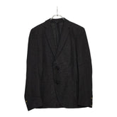 フェンディ 2B テーラードジャケット サイズ50 ブラック リネン コットン メンズ FENDI 【中古】