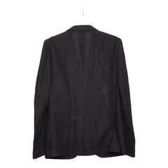 フェンディ 2B テーラードジャケット サイズ50 ブラック リネン コットン メンズ FENDI 【中古】