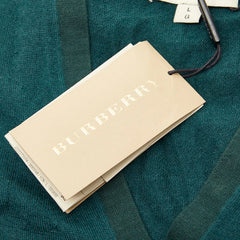 バーバリー Vネック ニットセーター サイズL グリーン カシミヤ シルク レディース BURBERRY 【中古】