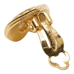 ニナリッチ ロゴ ハート ラインストーン イヤリング ゴールド シルバー メッキ メタル レディース NINA RICCI 【中古】