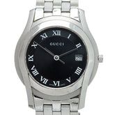 グッチ Gクラス 腕時計 5500M クオーツ ブラック文字盤 ステンレススチール メンズ GUCCI 【中古】
