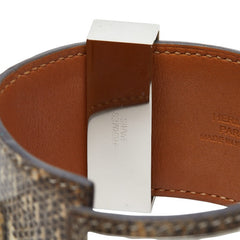 エルメス コリエドシアン バングル ブレスレット #S ブラウン系 リザード メタル レディース HERMES 【中古】