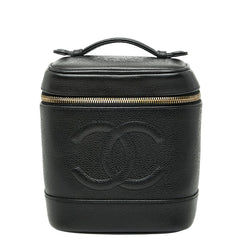 シャネル ココマーク バニティバッグ ハンドバッグ ブラック キャビアスキン レディース CHANEL 【中古】