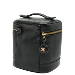 シャネル ココマーク バニティバッグ ハンドバッグ ブラック キャビアスキン レディース CHANEL 【中古】