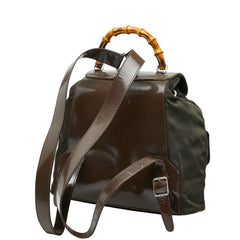 グッチ バンブー リュック バックパック 003 1998 0016 ブラウン ナイロン パテントレザー レディース GUCCI 【中古】
