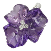 K14 ゴールド アメジスト ダイヤ フラワー モチーフ ペンダントトップ レディース 【中古】