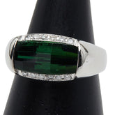 Pt900 プラチナ トルマリン3.22ct ダイヤ0.15ct リング 指輪 レディース 12号 【中古】