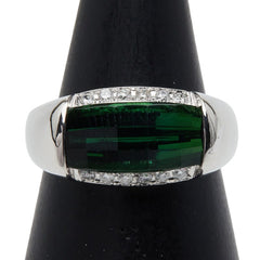 Pt900 プラチナ トルマリン3.22ct ダイヤ0.15ct リング 指輪 レディース 12号 【中古】
