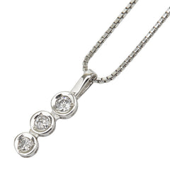 Pt900 プラチナ Pt850 プラチナ ダイヤ0.20ct 田中貴金属 ペンダントネックレス レディース 【中古】
