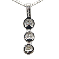 Pt900 プラチナ Pt850 プラチナ ダイヤ0.20ct 田中貴金属 ペンダントネックレス レディース 【中古】