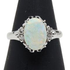 Pm900 オパール1.85ct ダイヤ0.07ct リング 指輪 レディース 15号 【中古】