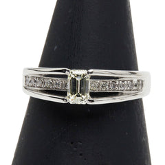 Pt900 プラチナ ダイヤ0.328ct ダイヤ0.10ct リング 指輪 レディース 9.5号 【中古】