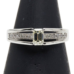 Pt900 プラチナ ダイヤ0.328ct ダイヤ0.10ct リング 指輪 レディース 9.5号 【中古】