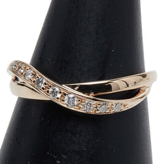 ヨンドシー K18PG ピンクゴールド ダイヤ0.12ct リング 指輪 レディース 4℃ 10号 【中古】