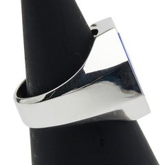 K18WG ホワイトゴールド ラピスラズリ ダイヤ0.06ct リング 指輪 レディース 16.5号 【中古】