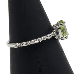 Pt900 プラチナ ペリドット0.70ct リング 指輪 レディース 12号 【中古】