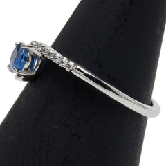 Pt900 プラチナ サファイア0.54ct ダイヤ0.04ct リング 指輪 レディース 12号 【中古】