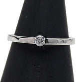 K18WG ホワイトゴールド ダイヤ0.10ct 1P リング 指輪 レディース 11号 【中古】