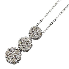 Pt950 プラチナ Pt850 プラチナ ダイヤ0.30ct ネックレス レディース 【中古】